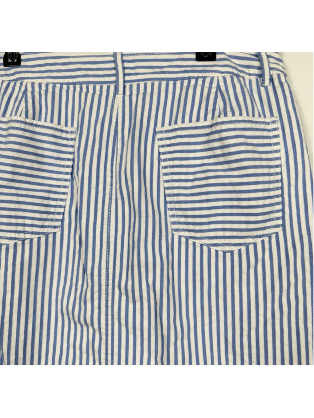 Talbots Preppy Blue and White Striped Cotton Lined Skirt Women's Size 10